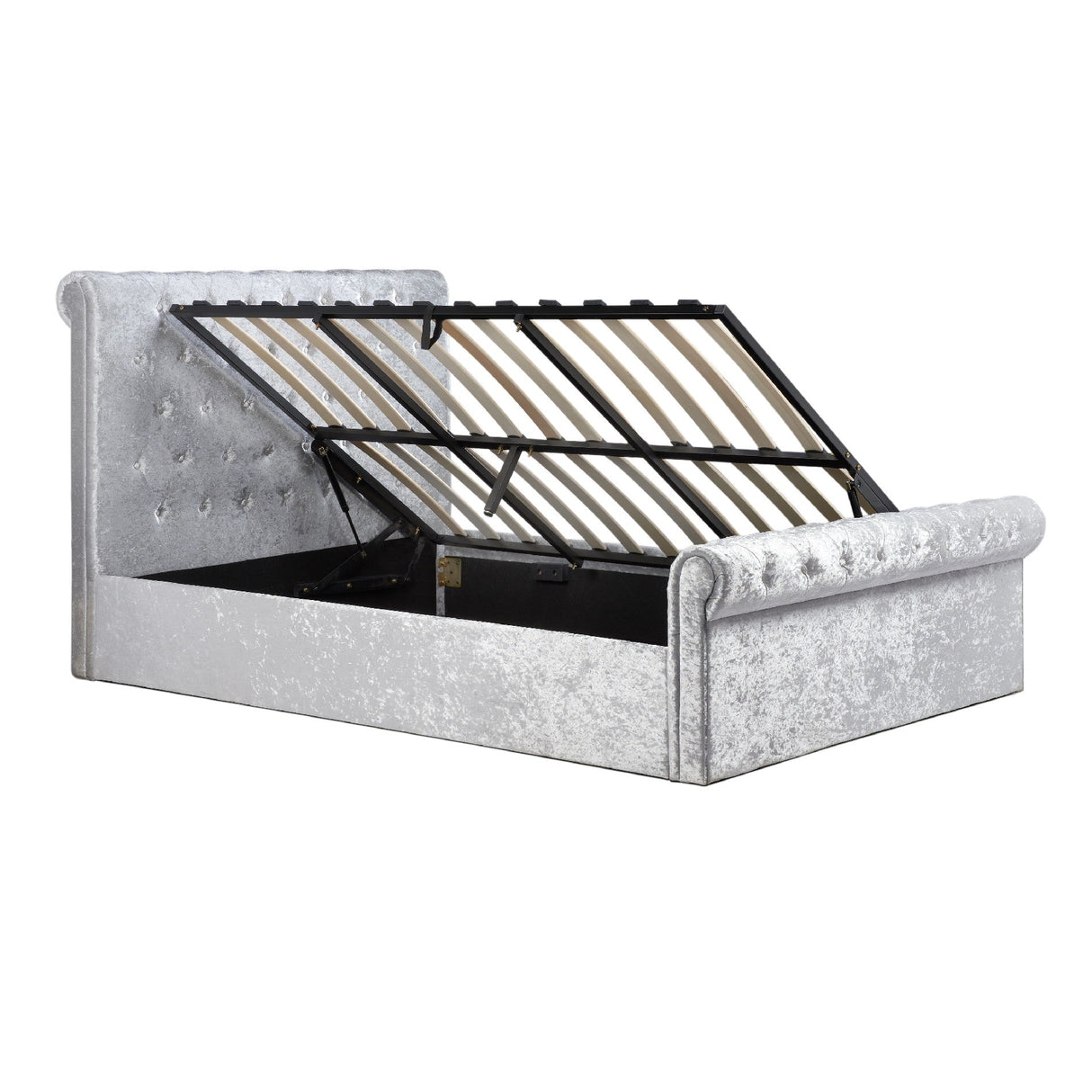 Sienna Crushed Velvet Ottoman Bed Frame (4'6'' Double) - Birlea