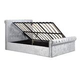 Sienna Crushed Velvet Ottoman Bed Frame (4'6'' Double) - Birlea