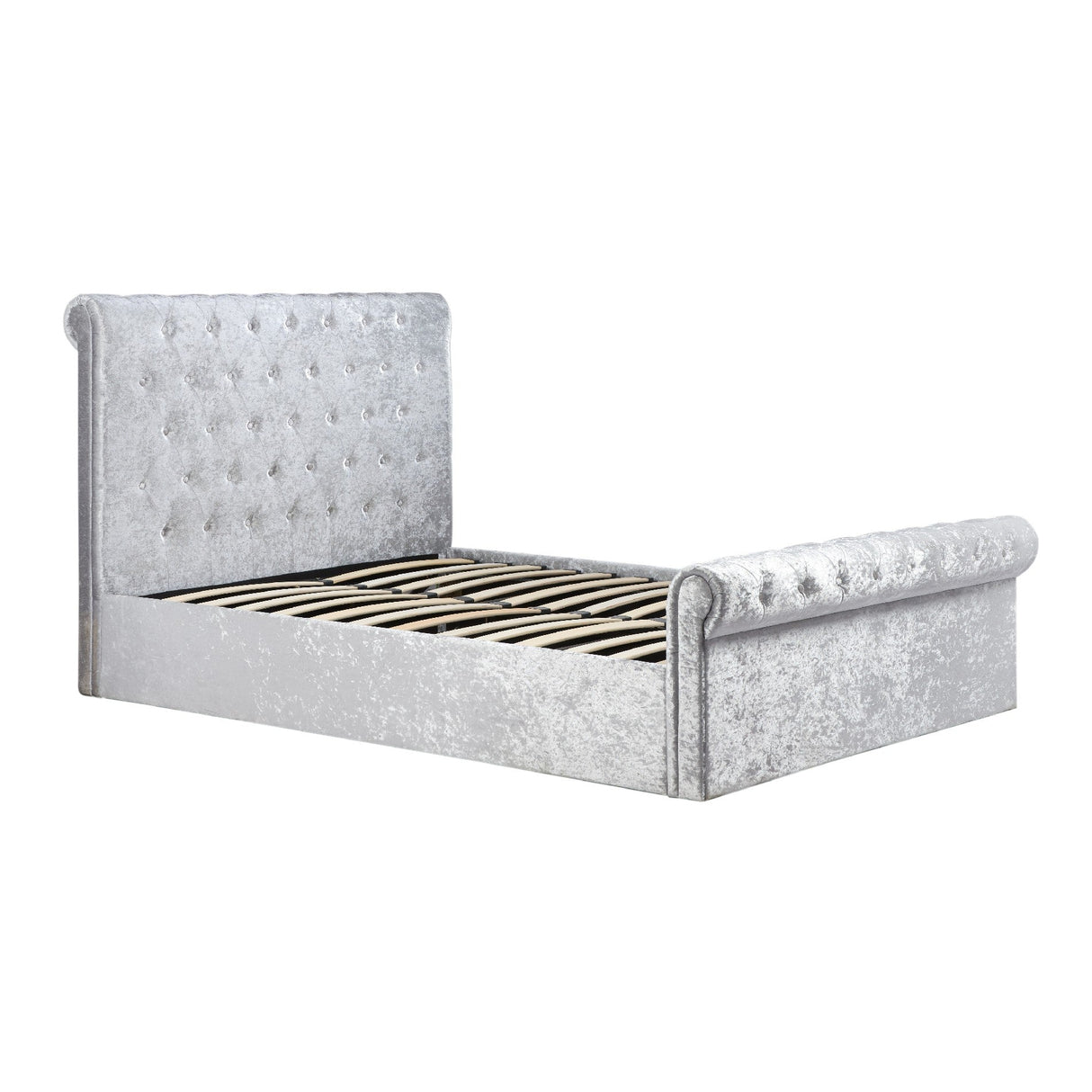Sienna Crushed Velvet Ottoman Bed Frame (4'6'' Double) - Birlea