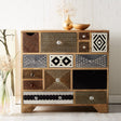 Sorio Reclaimed Wood and Metal 14 Drawer Chest - Indian Hub