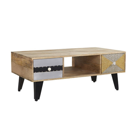 Sorio Reclaimed Wood and Metal 4 Drawer Coffee Table - Indian Hub