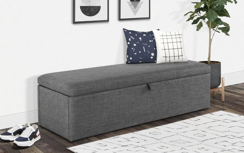 Sorrento Linen Blanket Box Bench - Julian Bowen