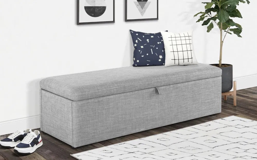 Sorrento Linen Blanket Box Bench - Julian Bowen