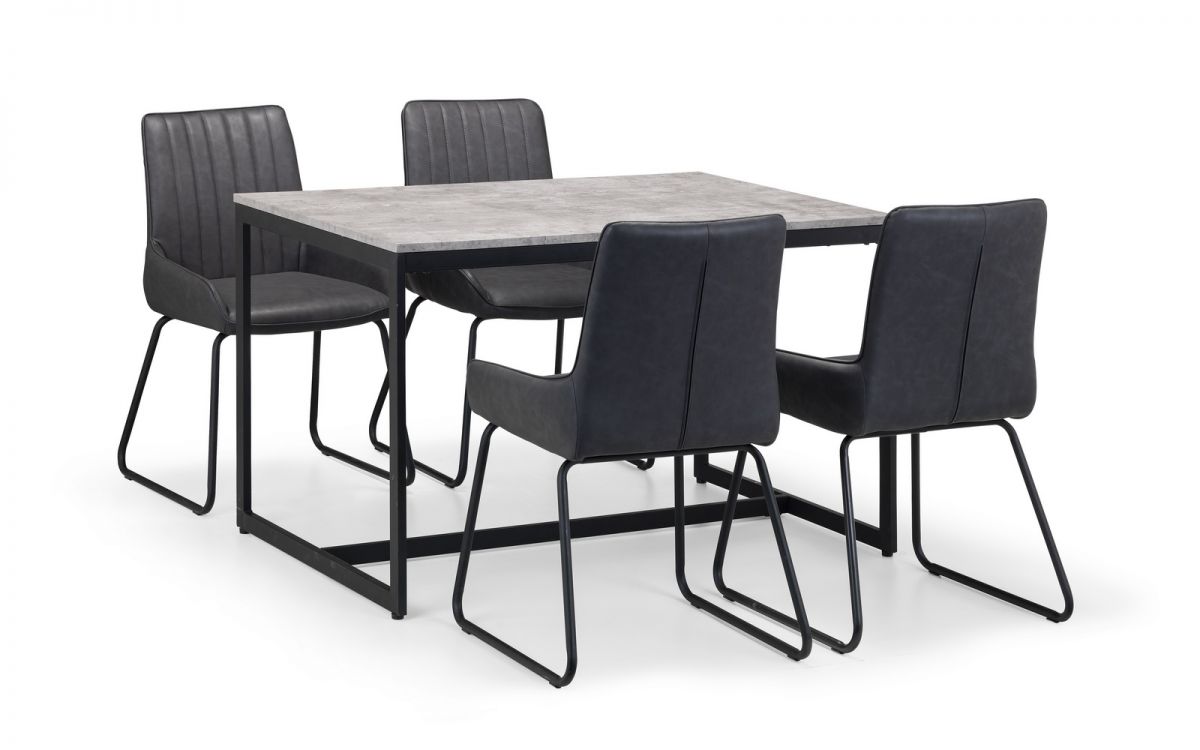Staten and Soho Dining Set with 4 Chairs - Julian Bowen
