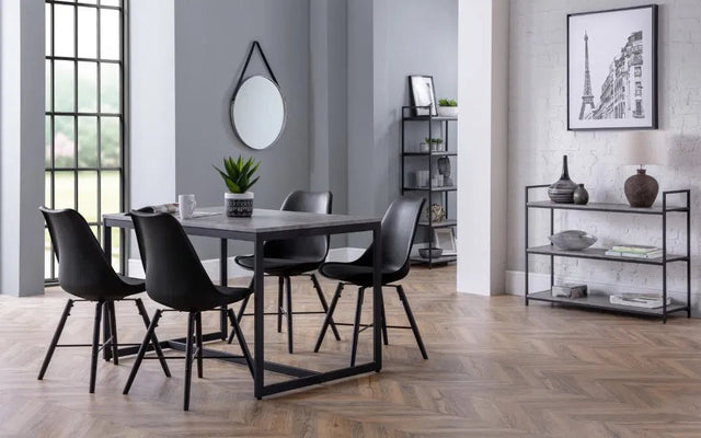 Staten Metal Dining Set With 4 Kari Chairs - Julian Bowen