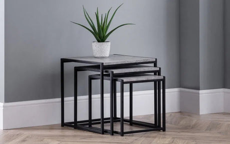Staten Metal Nest of 3 Tables - Julian Bowen