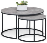 Staten Round Metal Nest of 2 Coffee Tables - Julian Bowen