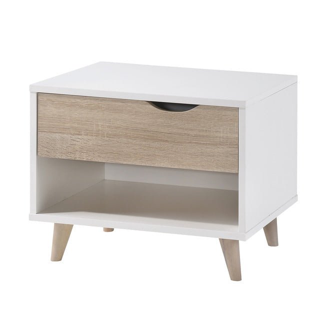 Stockholm Scandi 1 Drawer Bedside Table - LPD