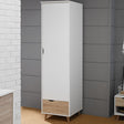 Stockholm White Oak 1 Door Wardrobe - LPD