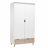 Stockholm White Oak 2 Door Wardrobe - LPD