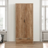 Stockwell Rustic 2 Door 1 Drawer Wardrobe - Birlea
