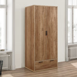 Stockwell Rustic 2 Door 1 Drawer Wardrobe - Birlea