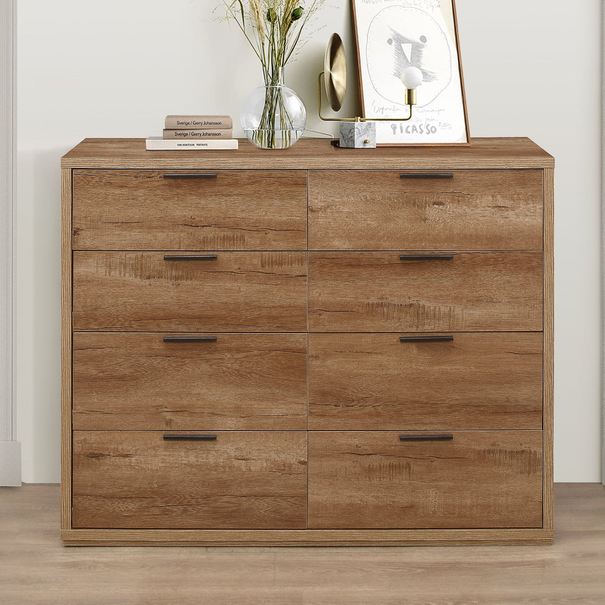 Stockwell Rustic 8 Drawer Merchants Chest - Birlea