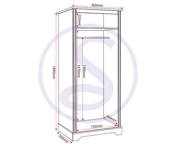 Stratford 2 Door Double Wardrobe - Seconique