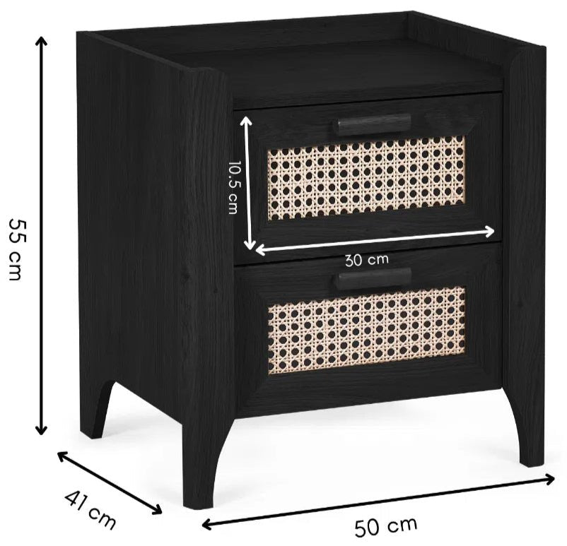 Sydney 2 Drawer Bedside Table - Julian Bowen