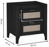 Sydney 2 Drawer Bedside Table - Julian Bowen