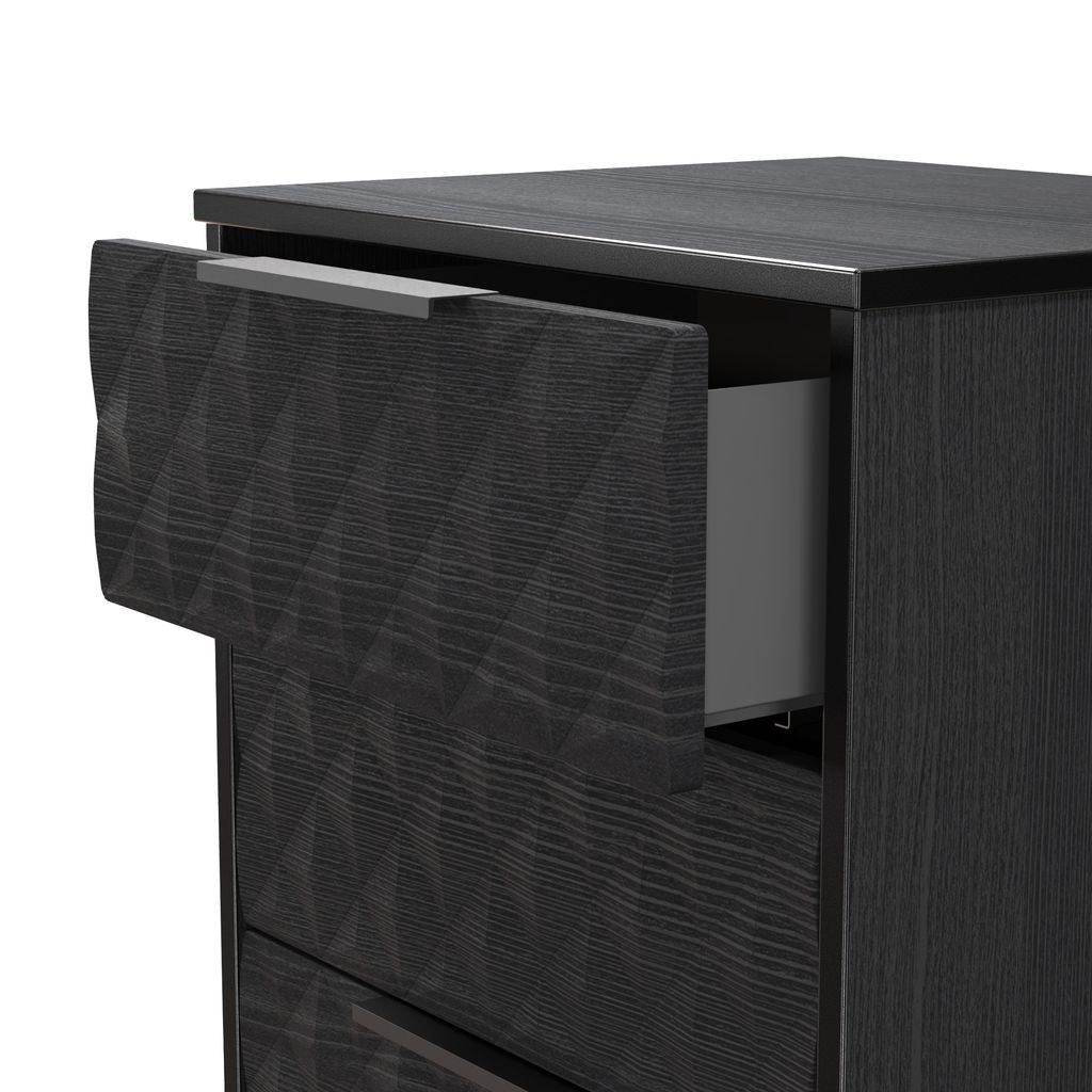 Harlequin 5 Drawer Bedside Table with Black Hairpin Legs