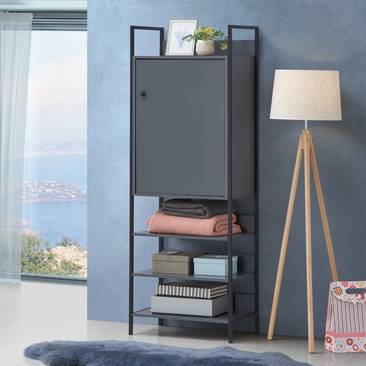 Zahra Storage Cabinet in Dark Grey