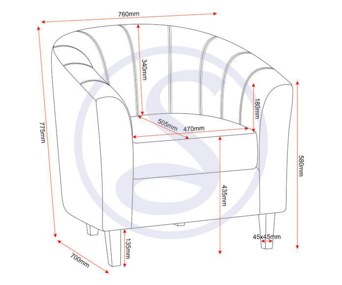 Tempo Fabric Tub Chair - Seconique