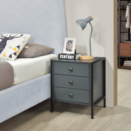 Alva 3 Drawer Bedside Table