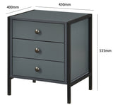 Alva 3 Drawer Bedside Table