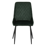 Treviso Industrial Dining Set with 4 Velvet Avery Chairs - Seconique