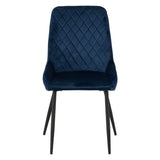 Treviso Industrial Dining Set with 4 Velvet Avery Chairs - Seconique
