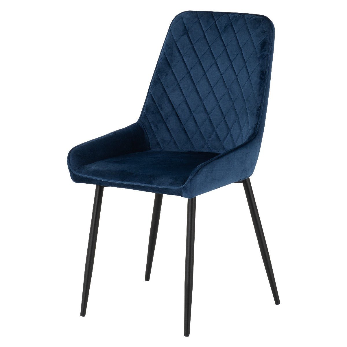 Treviso Industrial Dining Set with 4 Velvet Avery Chairs - Seconique