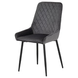 Treviso Industrial Dining Set with 4 Velvet Avery Chairs - Seconique