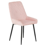 Treviso Industrial Dining Set with 4 Velvet Avery Chairs - Seconique