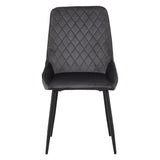 Treviso Industrial Dining Set with 4 Velvet Avery Chairs - Seconique