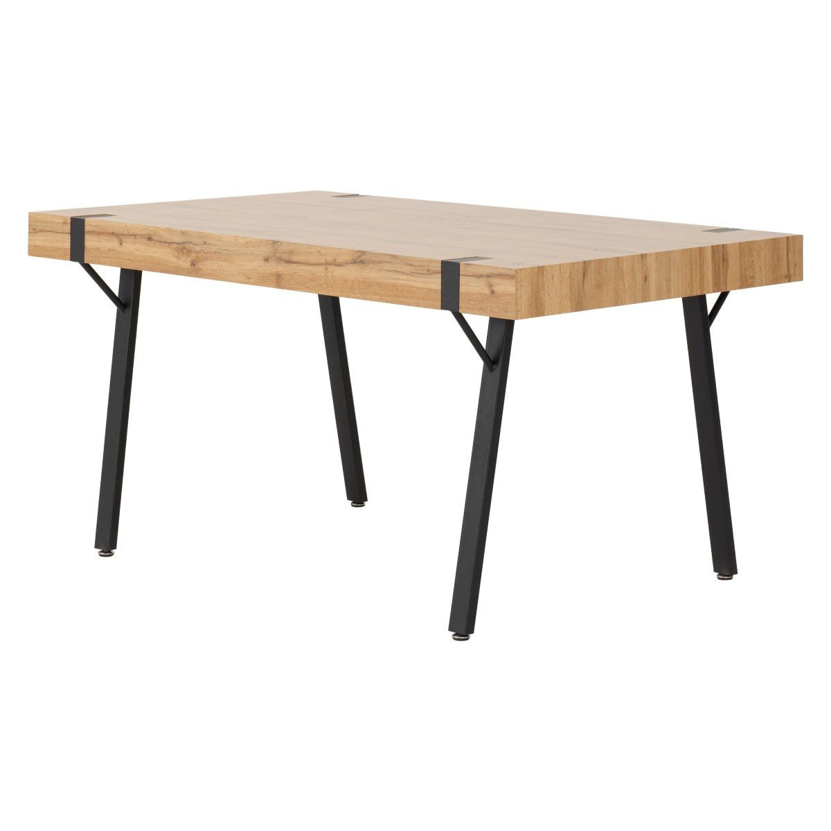 Treviso Industrial Dining Set with 4 Velvet Avery Chairs - Seconique