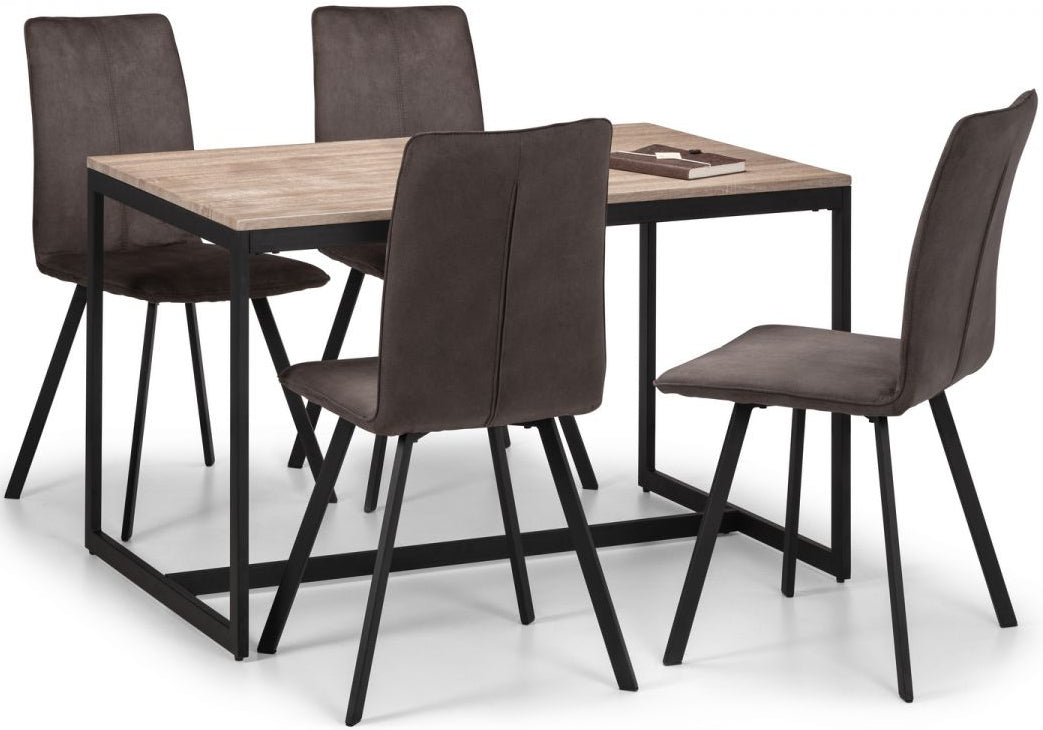 Tribeca Dining Set with 4 Monroe Chairs - Julian Bowen