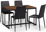 Tribeca Dining Table & 4 Jazz Black Chairs - Julian Bowen