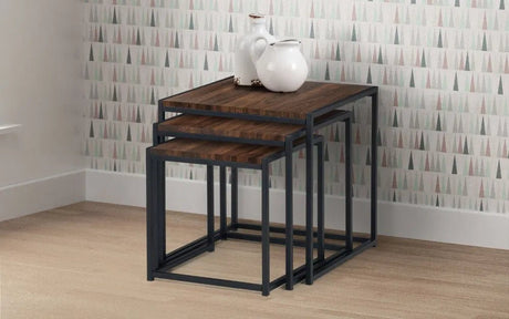 Tribeca Metal Frame Nest of 3 Tables - Julian Bowen