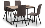 Tribeca Sonoma Oak Dining Table with Black Metal Legs