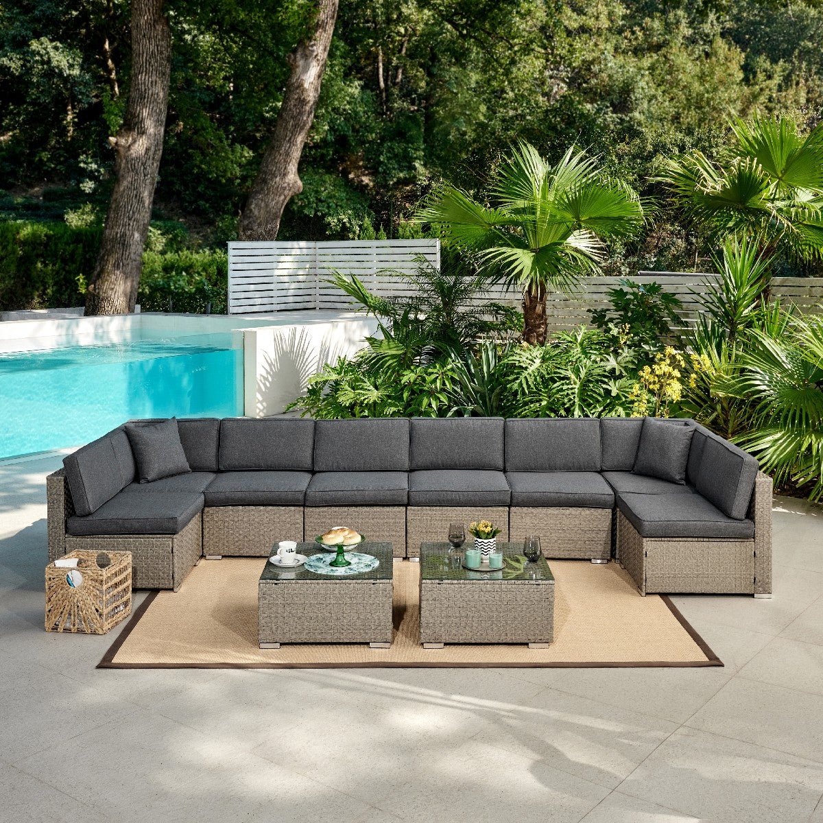 Tropez Rattan Garden Sofa and Table Furniture Set - TGC