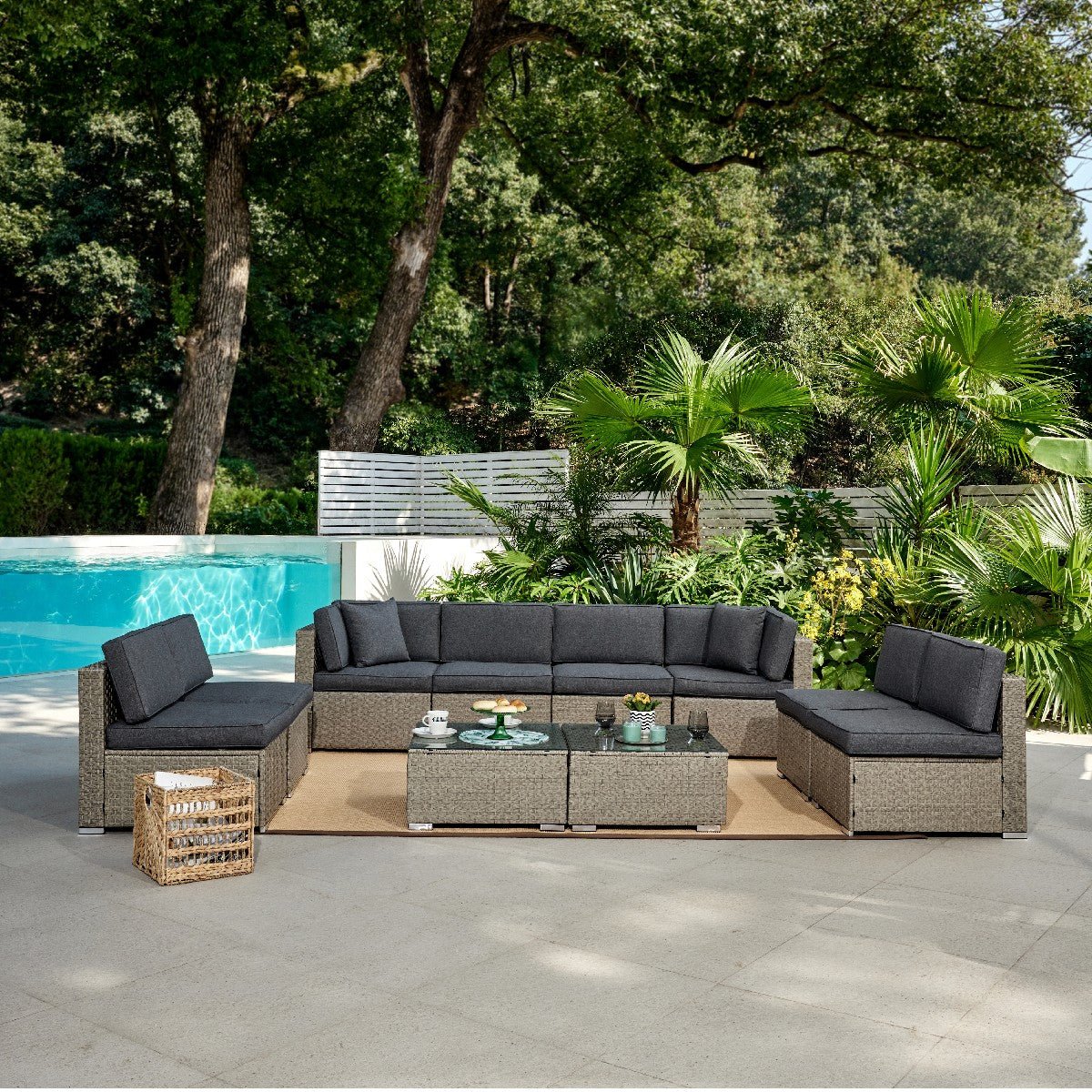 Tropez Rattan Garden Sofa and Table Furniture Set - TGC