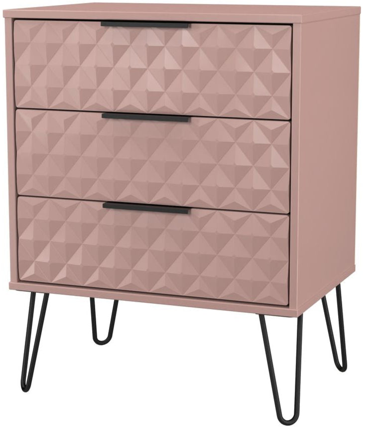 Harlequin 3 Drawer Midi Chest with Black Hairpin Legs