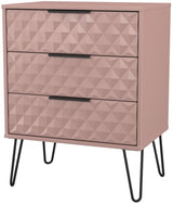 Harlequin 3 Drawer Midi Chest with Black Hairpin Legs