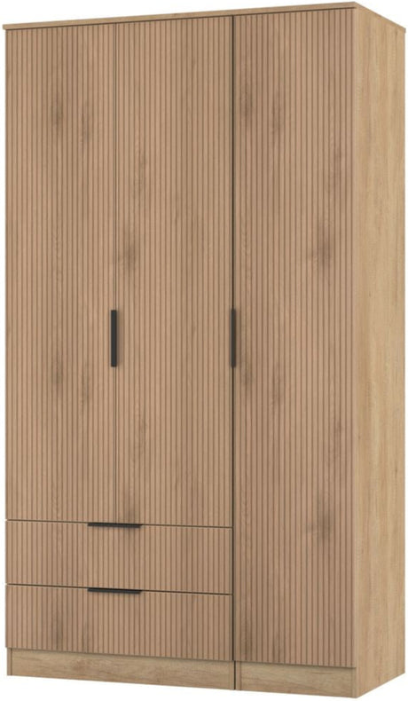Java Tall 2 Drawer 3 Door Triple Wardrobe