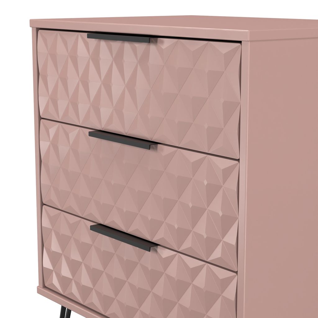 Harlequin 3 Drawer Midi Chest with Black Hairpin Legs