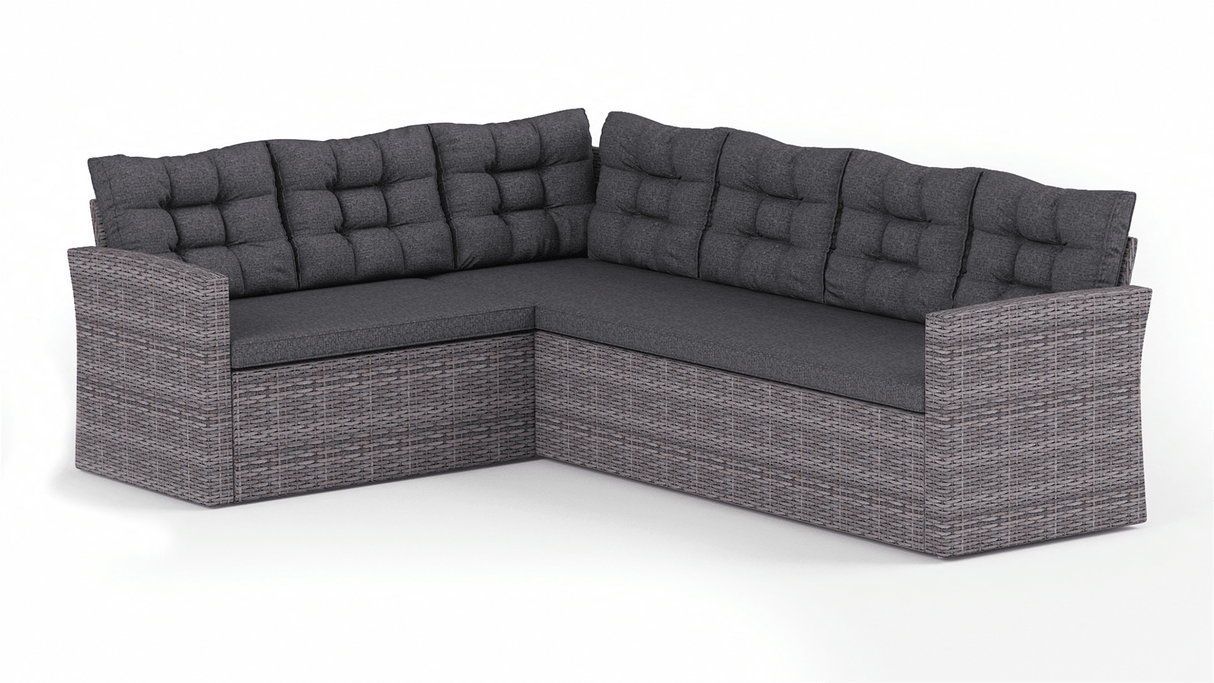 Two Tone Rattan Garden Corner Sofa Dining Set - TGC