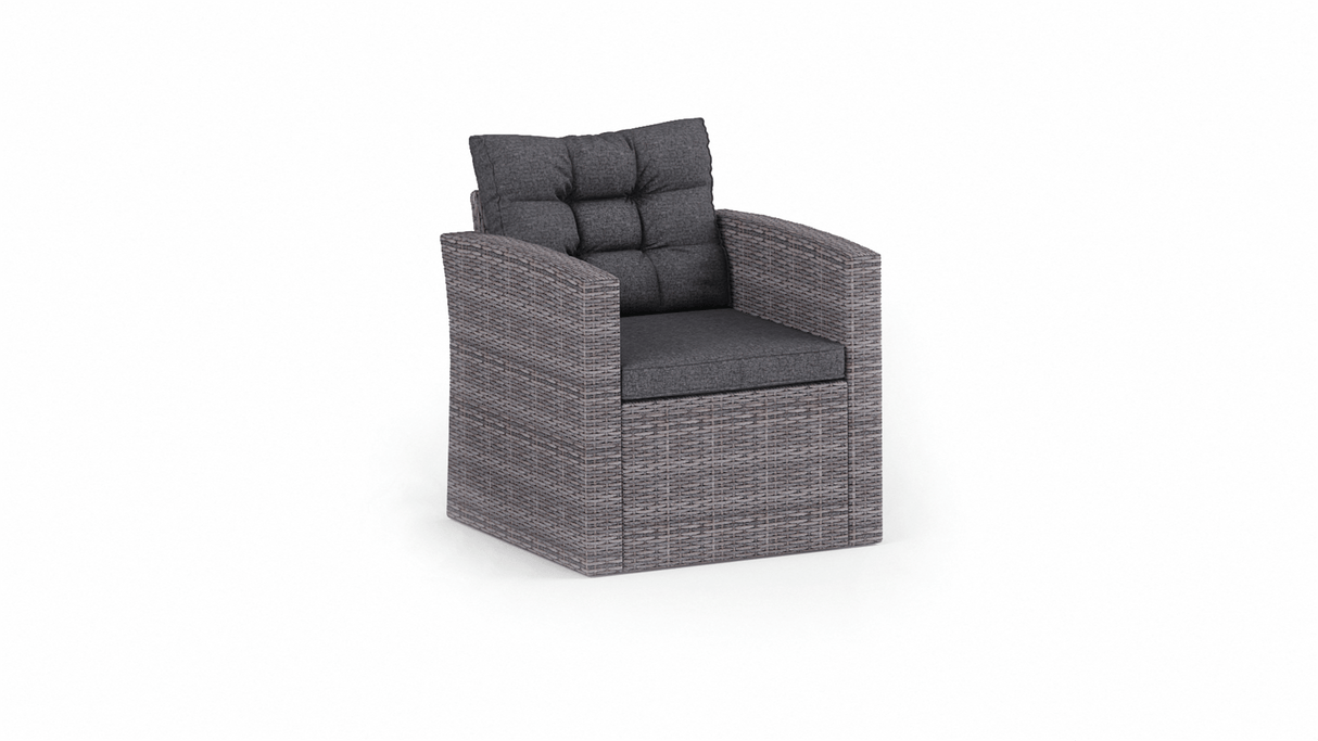 Two Tone Rattan Garden Corner Sofa Dining Set - TGC