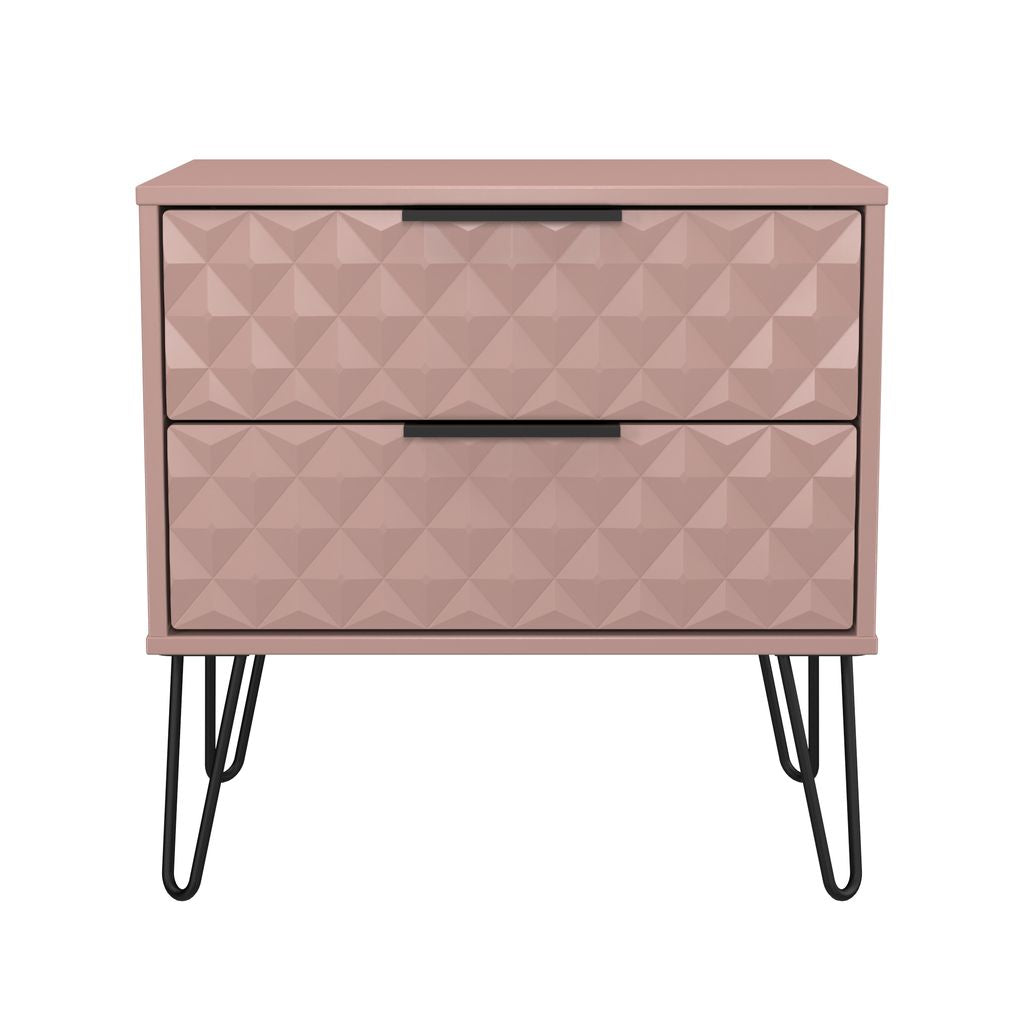 Harlequin 2 Drawer Midi Chest with Black Hairpin Legs