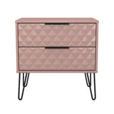 Harlequin 2 Drawer Midi Chest with Black Hairpin Legs