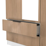 Java Tall Mirrored 2 Drawer 3 Door Triple Wardrobe