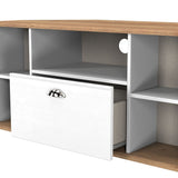 Victoria 1 Drawer Open Shelf Corner TV Unit with Riviera Oak Top