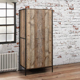 Urban Rustic Industrial 2 Door Wardrobe - Birlea