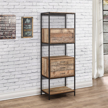 Urban Rustic Industrial 3 Drawer Shelving Unit - Birlea